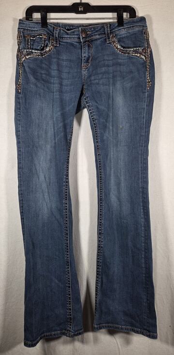 Grace in LA Denim - Grace In LA Jeans Size 31 Womens Bootcut Blue Easy Fit Embellished Y2K
